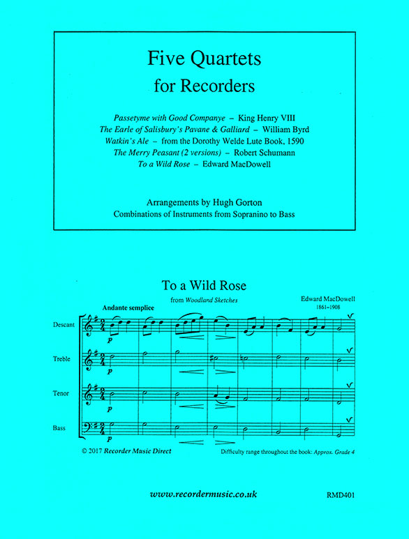 Five Quartets for Recorders, Various Composers